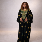 green velvet and beaded dress