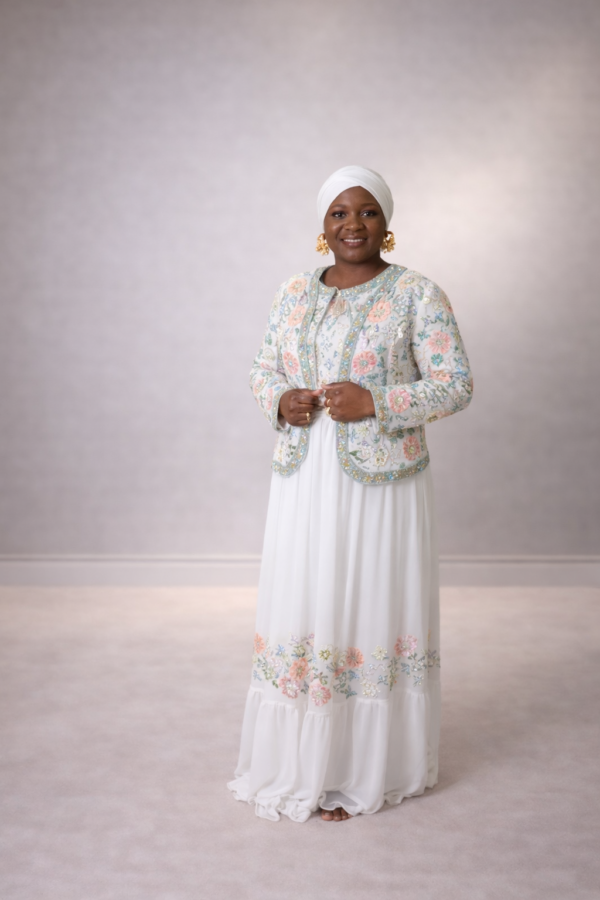 2 piece set hand beaded dress