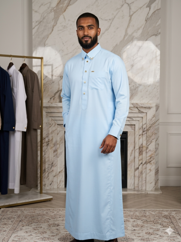 executive thobe, color (soft dusty blue or muted teal )size 54