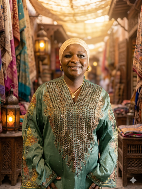 prism petal abaya (deep mint)