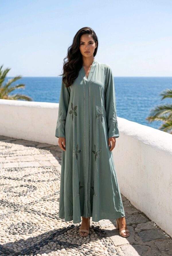 Malika Sage Beaded Abaya