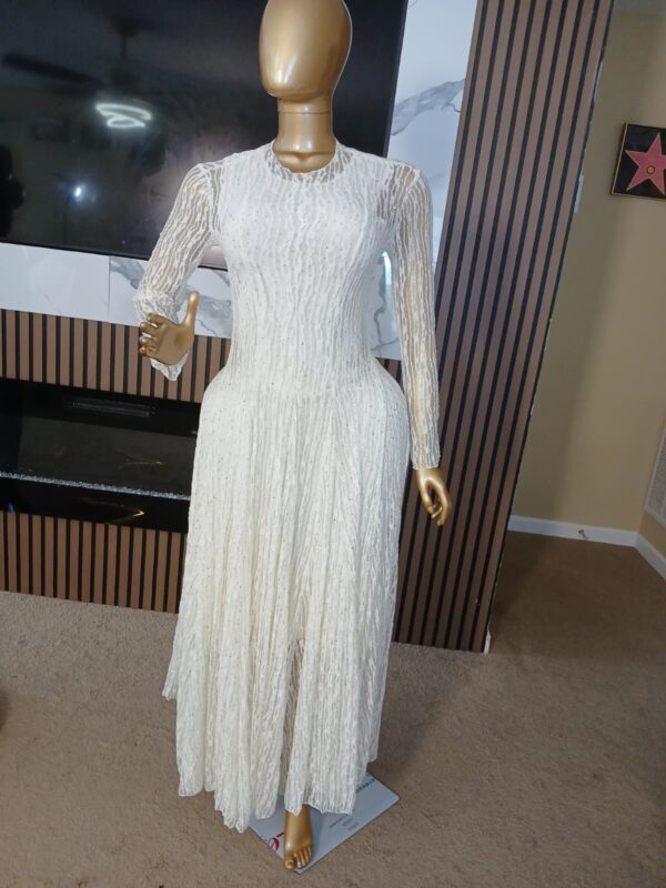 Ethereal Shimmer Lace Maxi Dress