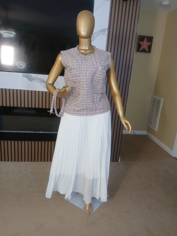 Chic Tweed & Pleated Midi Set