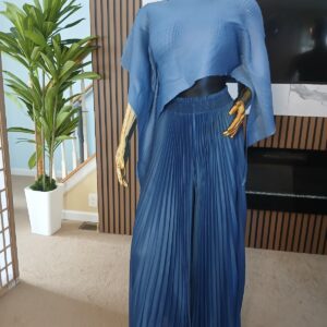 Chic Pleated Asymmetric Two-Piece Set