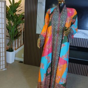 Bohemian Floral Printed Maxi Caftan / Jalabiya
